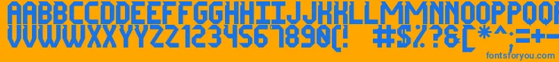 Mr Tech Ly St Font – Blue Fonts on Orange Background