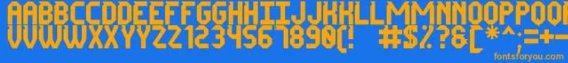 Mr Tech Ly St Font – Orange Fonts on Blue Background