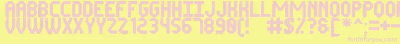Mr Tech Ly St-fontti – vaaleanpunaiset fontit keltaisella taustalla