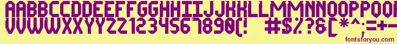 Mr Tech Ly St Font – Purple Fonts on Yellow Background