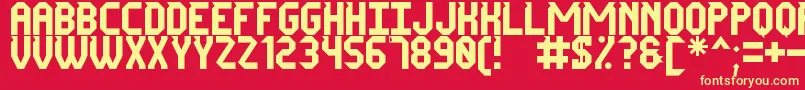 Mr Tech Ly St Font – Yellow Fonts on Red Background