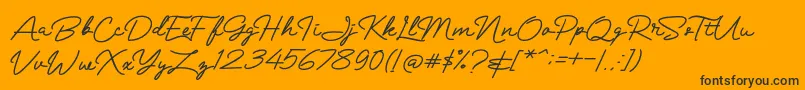 Mranggens Font – Black Fonts on Orange Background