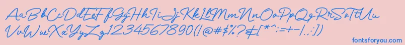Mranggens Font – Blue Fonts on Pink Background