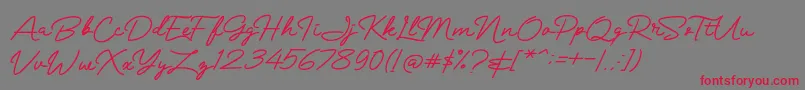 Mranggens Font – Red Fonts on Gray Background