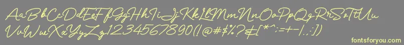 Mranggens Font – Yellow Fonts on Gray Background