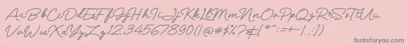 Mranggens Font – Gray Fonts on Pink Background