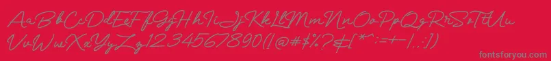Mranggens Font – Gray Fonts on Red Background
