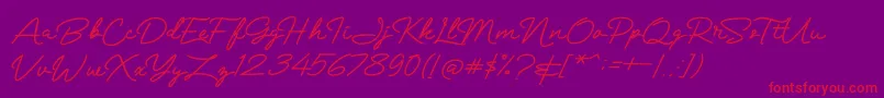 Mranggens Font – Red Fonts on Purple Background