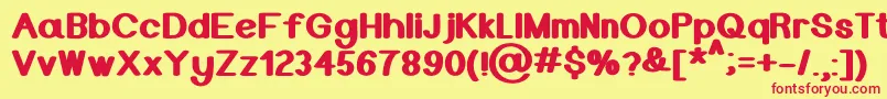 MrBold Font – Red Fonts on Yellow Background