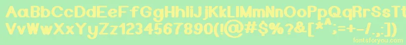 MrBold Font – Yellow Fonts on Green Background