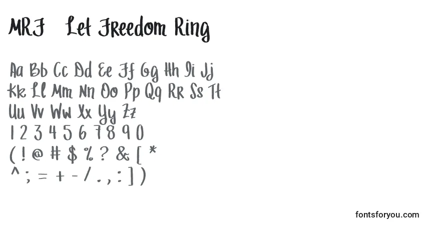 A fonte MRF   Let Freedom Ring – alfabeto, números, caracteres especiais