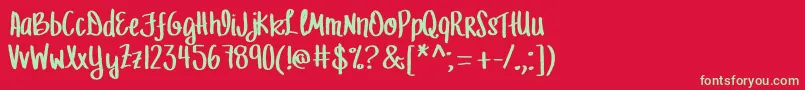 MRF   Let Freedom Ring Font – Green Fonts on Red Background