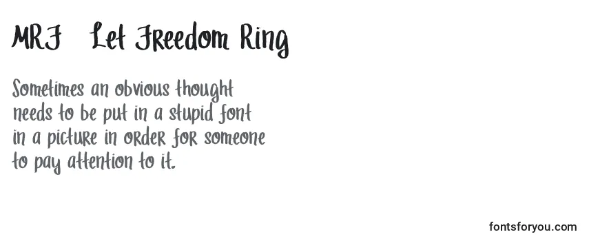 Überblick über die Schriftart MRF   Let Freedom Ring