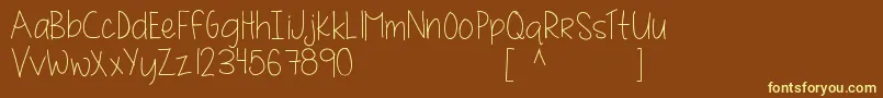MRF quirky and authentic hand font demo Font – Yellow Fonts on Brown Background
