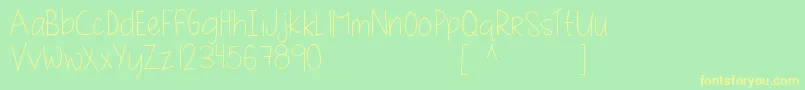 MRF quirky and authentic hand font demo Font – Yellow Fonts on Green Background