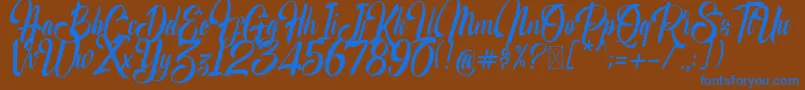 Шрифт MrScripton – синие шрифты на коричневом фоне