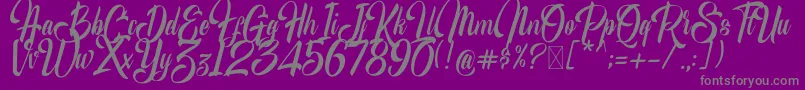 MrScripton-Schriftart – Graue Schriften auf violettem Hintergrund