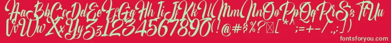 MrScripton Font – Green Fonts on Red Background