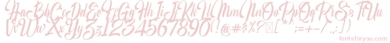 MrScripton-fontti – vaaleanpunaiset fontit valkoisella taustalla