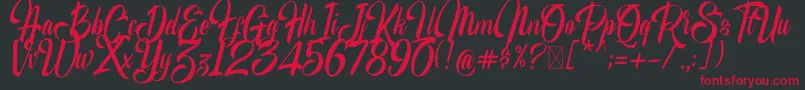 MrScripton Font – Red Fonts on Black Background