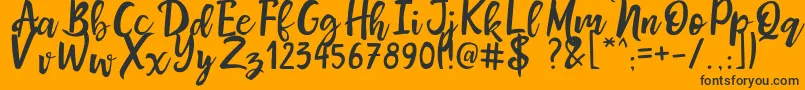 MrsMaillias Font – Black Fonts on Orange Background