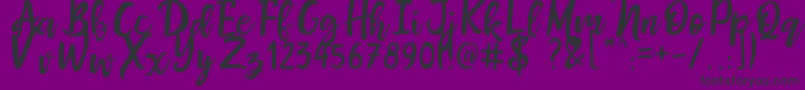 MrsMaillias Font – Black Fonts on Purple Background