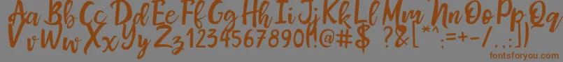 MrsMaillias Font – Brown Fonts on Gray Background
