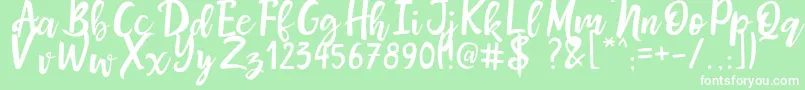 MrsMaillias Font – White Fonts on Green Background