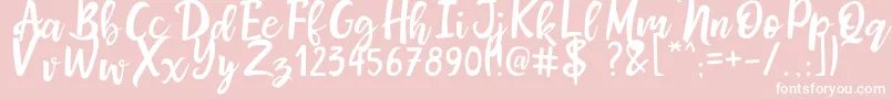 MrsMaillias Font – White Fonts on Pink Background