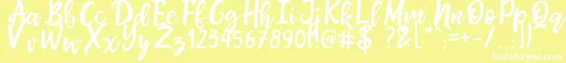 MrsMaillias Font – White Fonts on Yellow Background