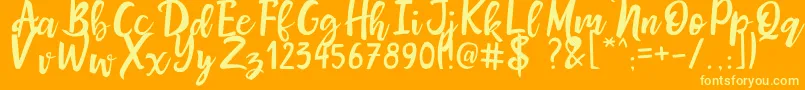 Czcionka MrsMaillias – żółte czcionki na pomarańczowym tle