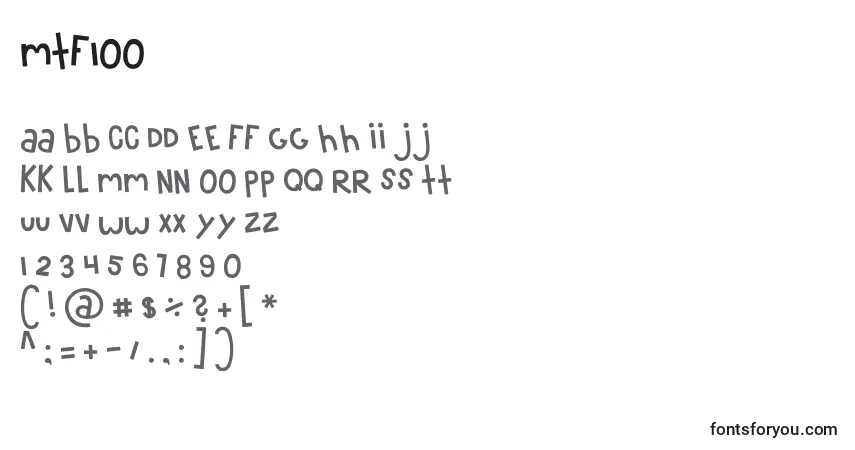 MTF100フォント–アルファベット、数字、特殊文字