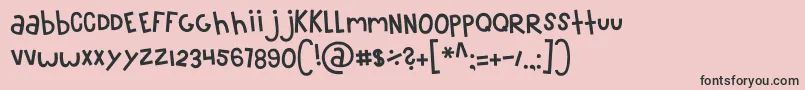 フォントMTF100 – ピンクの背景に黒い文字