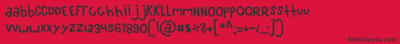 フォントMTF100 – 赤い背景に黒い文字
