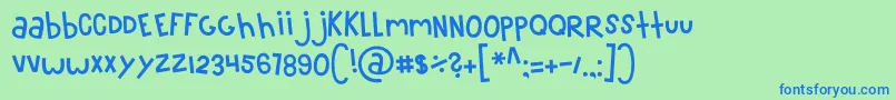 MTF100 Font – Blue Fonts on Green Background