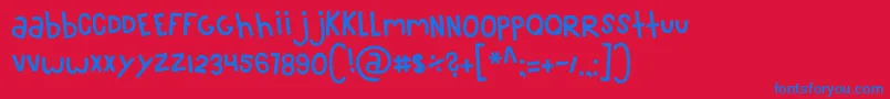 MTF100 Font – Blue Fonts on Red Background