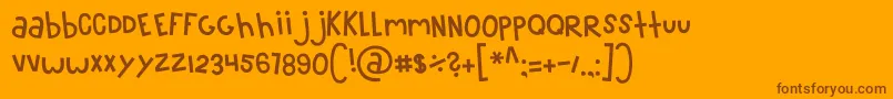 Czcionka MTF100 – brązowe czcionki na pomarańczowym tle