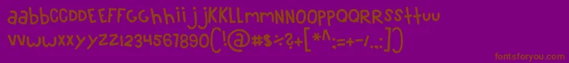 Weitere Informationen zur MTF100-Schriftart MTF100-Schriftart – Braune Schriften auf violettem Hintergrund