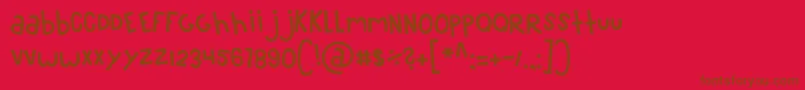 MTF100 Font – Brown Fonts on Red Background