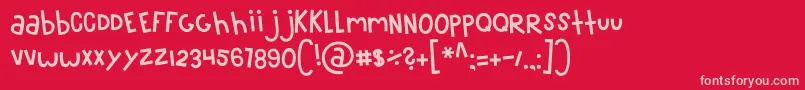 MTF100 Font – Pink Fonts on Red Background