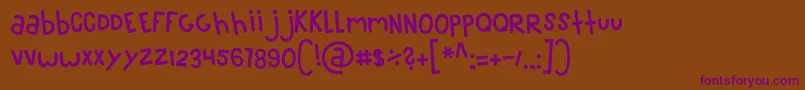 MTF100 Font – Purple Fonts on Brown Background