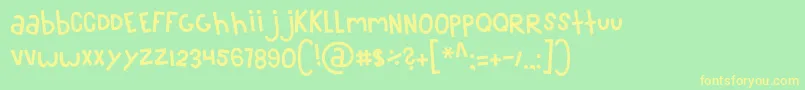 MTF100 Font – Yellow Fonts on Green Background