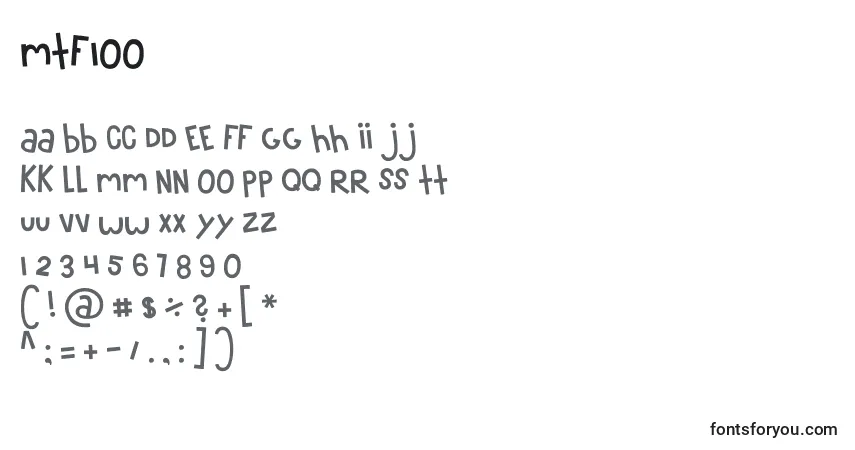 Schriftart MTF100 (135057) – Alphabet, Zahlen, spezielle Symbole