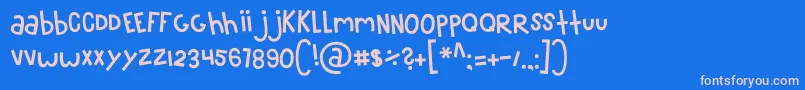 MTF100 Font – Pink Fonts on Blue Background