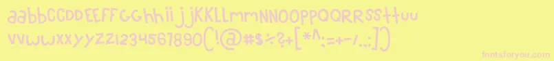 MTF100 Font – Pink Fonts on Yellow Background