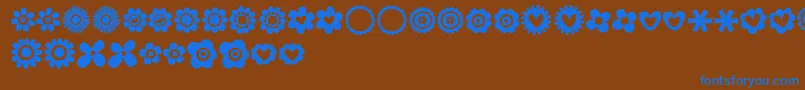 MTF100Dings Font – Blue Fonts on Brown Background