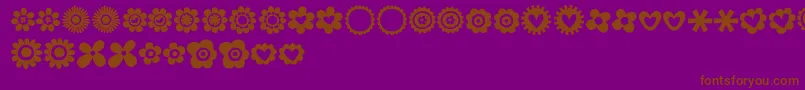 フォントMTF100Dings – 紫色の背景に茶色のフォント