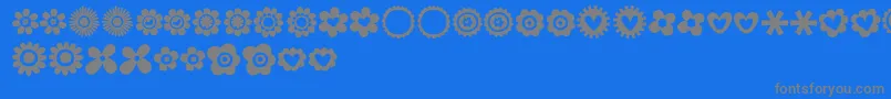 MTF100Dings Font – Gray Fonts on Blue Background
