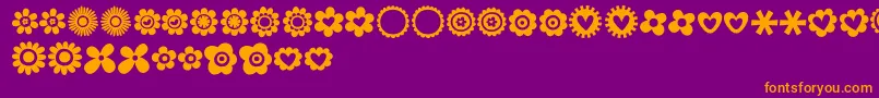 MTF100Dings Font – Orange Fonts on Purple Background