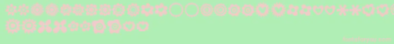 Шрифт MTF100Dings – розовые шрифты на зелёном фоне